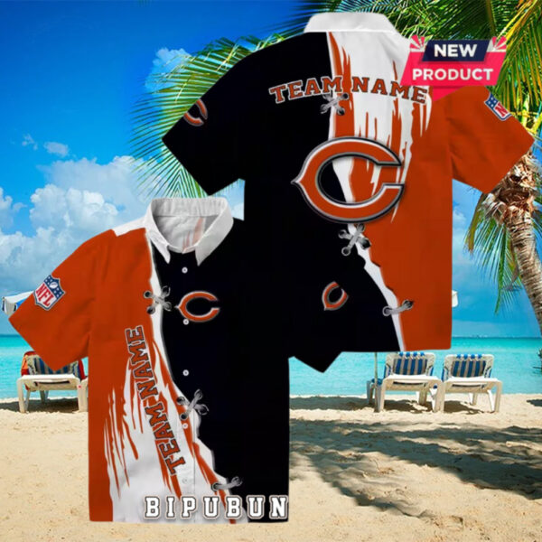 Custom Chicago Bears Edgy Streaks Hawaiian Shirt