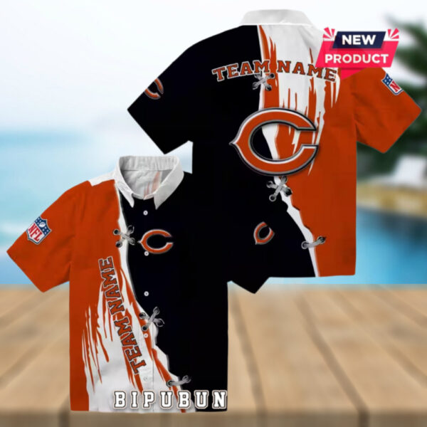 Custom Chicago Bears Edgy Streaks Hawaiian Shirt