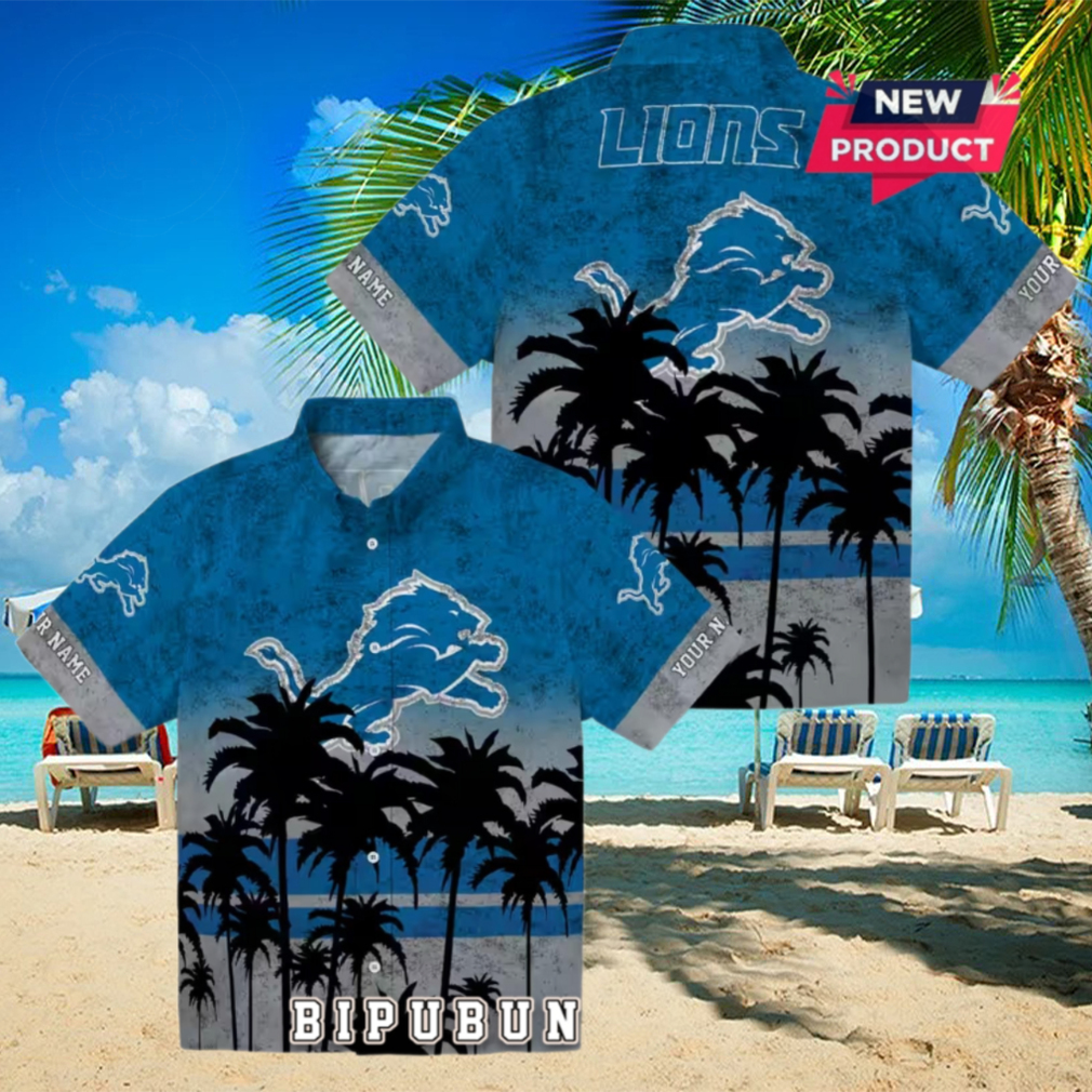 Custom Detroit Lions Sunset Style Hawaiian Shirt Custom Detroit Lions Sunset Style Hawaiian Shirt