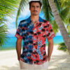 Tampa Bay Rays Tropical Hawaiian Shirt   Navy Flamingo Leaf Fan Favorite