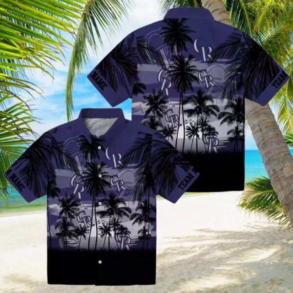 Custom MLB Colorado Rockies Hawaiian Shirt with Sunset Scene   Tropical Fan Apparel for Summer