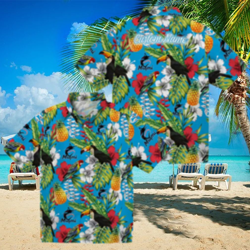 Custom Miami Marlins Hawaiian Shirt Tropical Toucan Design for Baseball Fans Custom Miami Marlins Hawaiian Shirt Tropical Toucan Design for Baseball Fans