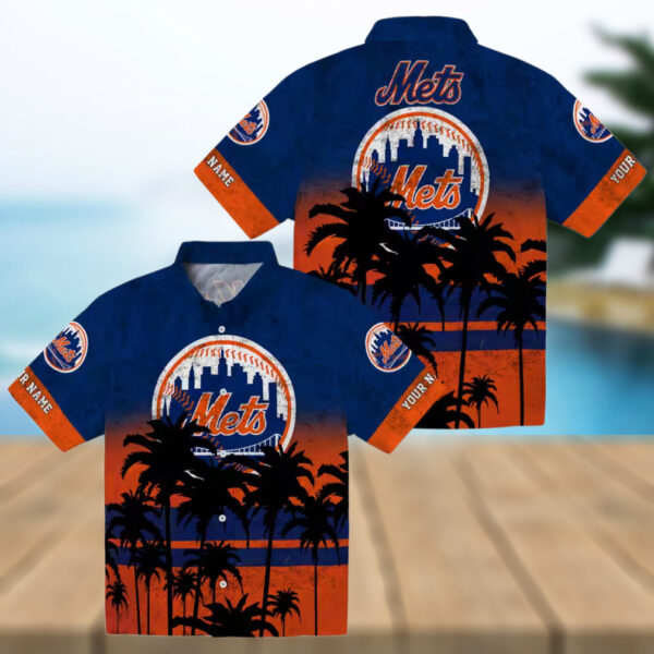 Custom New York Mets Sunset Pattern Hawaiian Shirt   MLB Fan Beach Shirt for Summer 2025