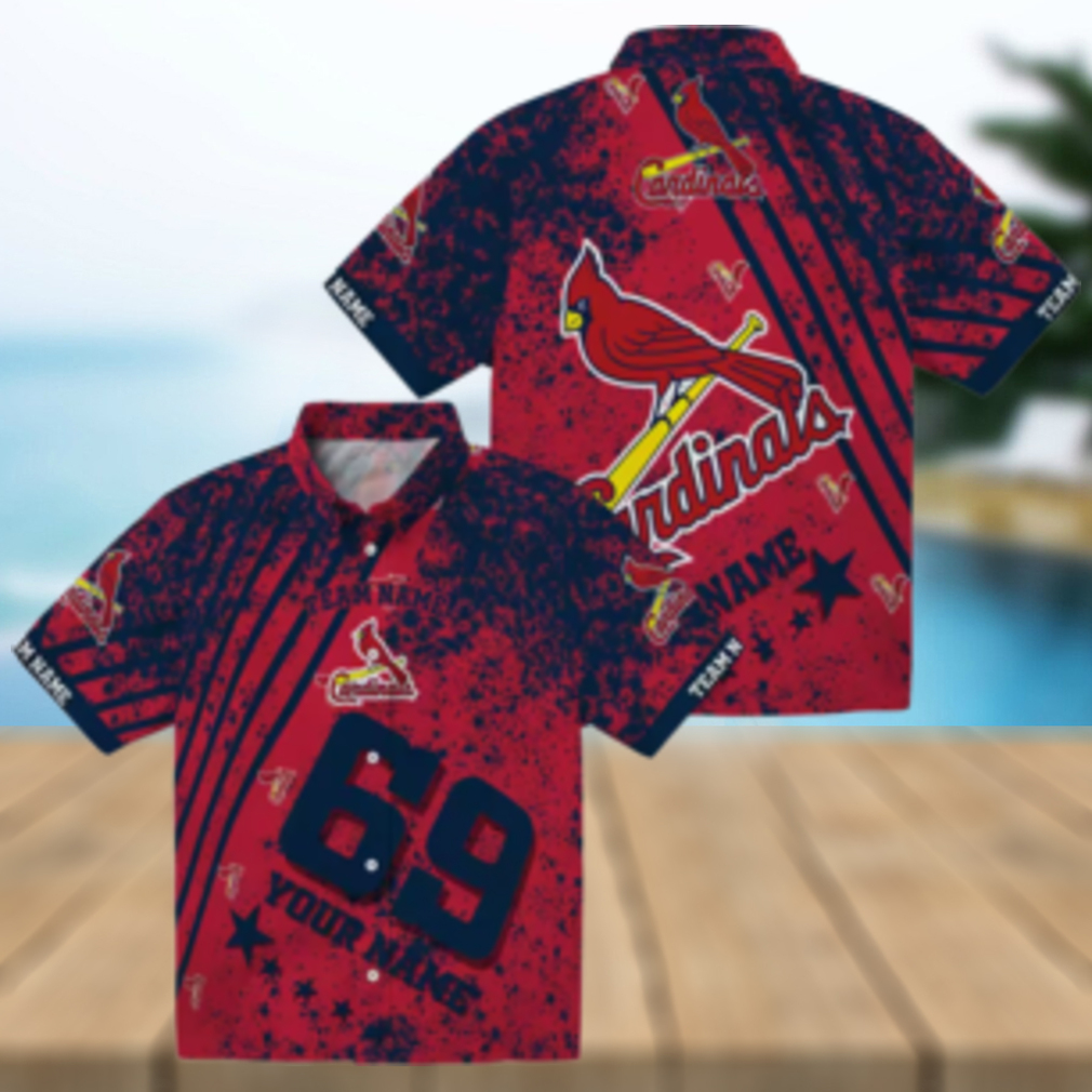 Custom Team Red St. Louis Cardinals Hawaiian Shirt MLB Star Stripes Design for Summer Parties Custom Team Red St. Louis Cardinals Hawaiian Shirt MLB Star Stripes Design for Summer Parties