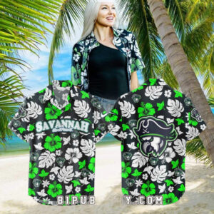 Savannah Ghost Parrots Palm Tree Hawaiian Shirt