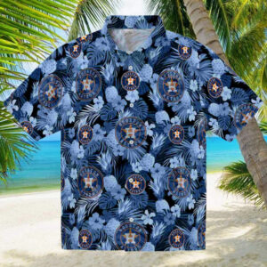Houston Astros Floral Pineapple Blue Hawaiian Shirt