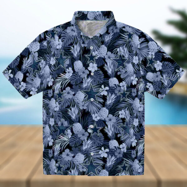 Dallas Cowboys Floral Pineapple Blue Hawaiian Shirt