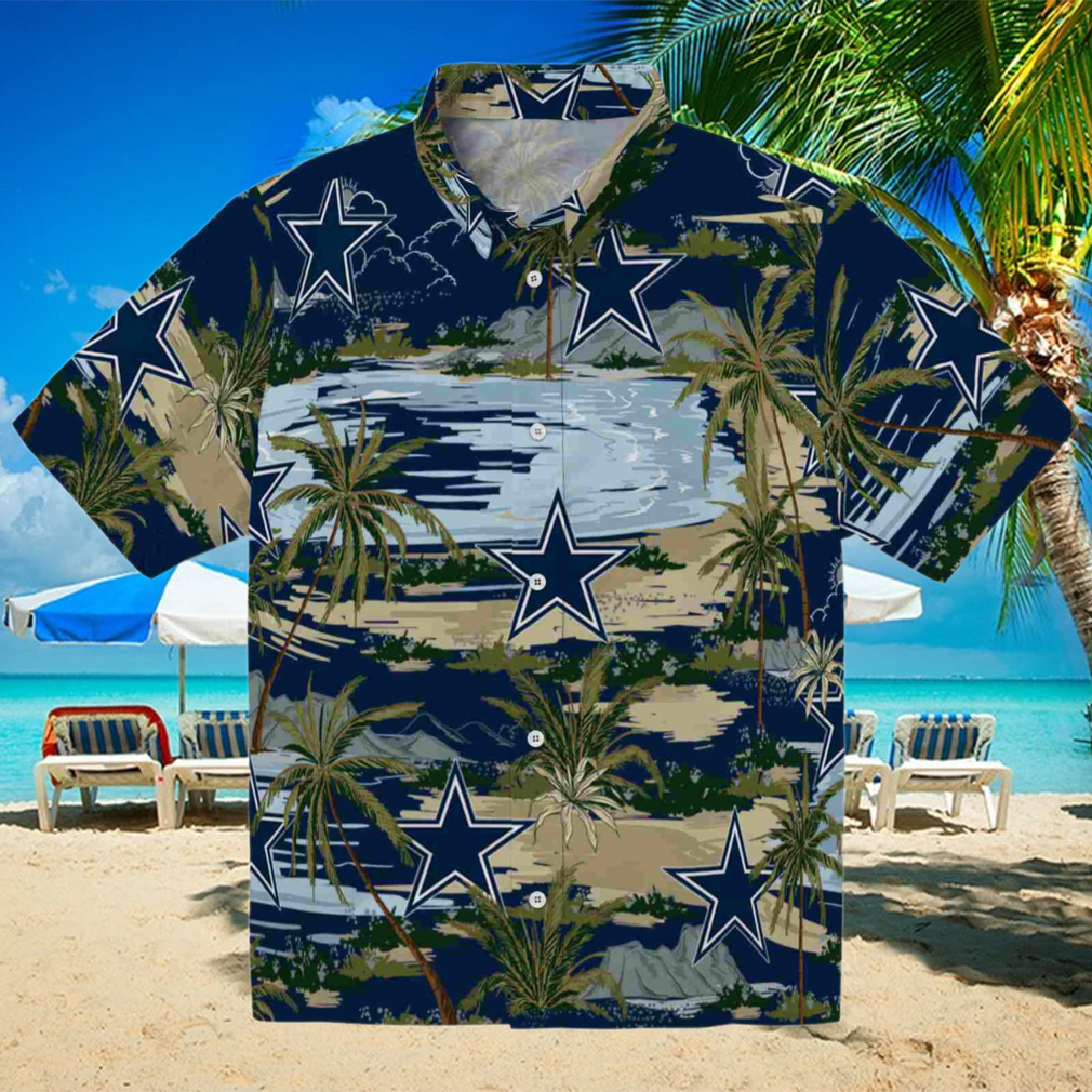 Dallas Cowboys Palm Horizon Blue Hawaiian Shirt Dallas Cowboys Palm Horizon Blue Hawaiian Shirt