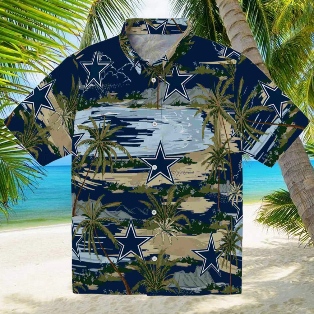 Dallas Cowboys Palm Horizon Blue Hawaiian Shirt Dallas Cowboys Palm Horizon Blue Hawaiian Shirt