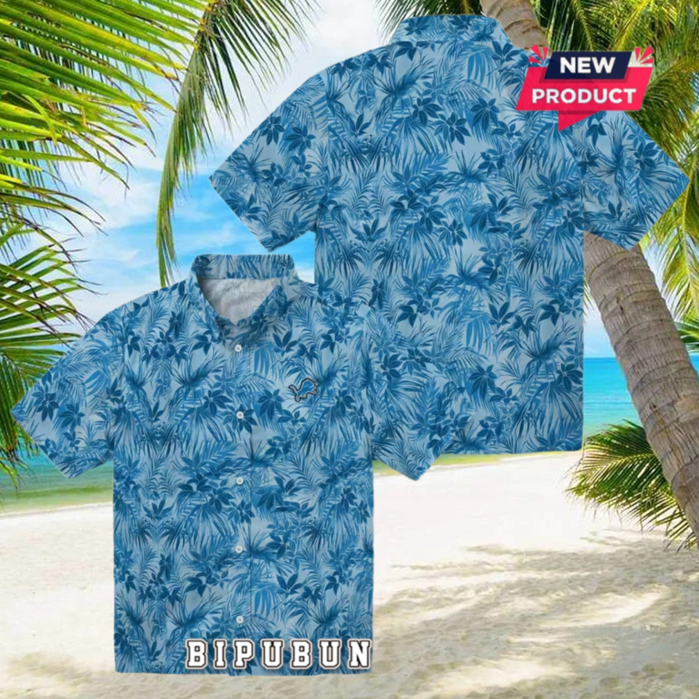 Detroit Lions Leafy Style Hawaiian Shirt Detroit Lions Leafy Style Hawaiian Shirt