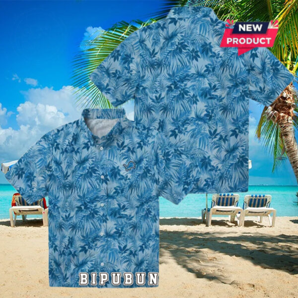 Detroit Lions Leafy Style Hawaiian Shirt