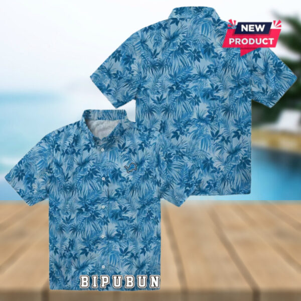 Detroit Lions Leafy Style Hawaiian Shirt