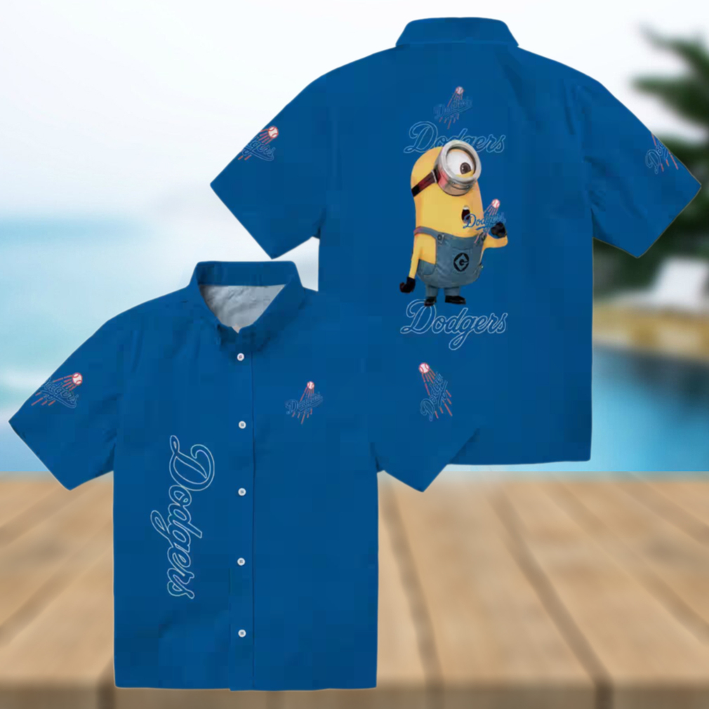 Dodgers Blue Hawaiian Shirt with Stuart Minion MLB Vacation Apparel Dodgers Blue Hawaiian Shirt with Stuart Minion MLB Vacation Apparel