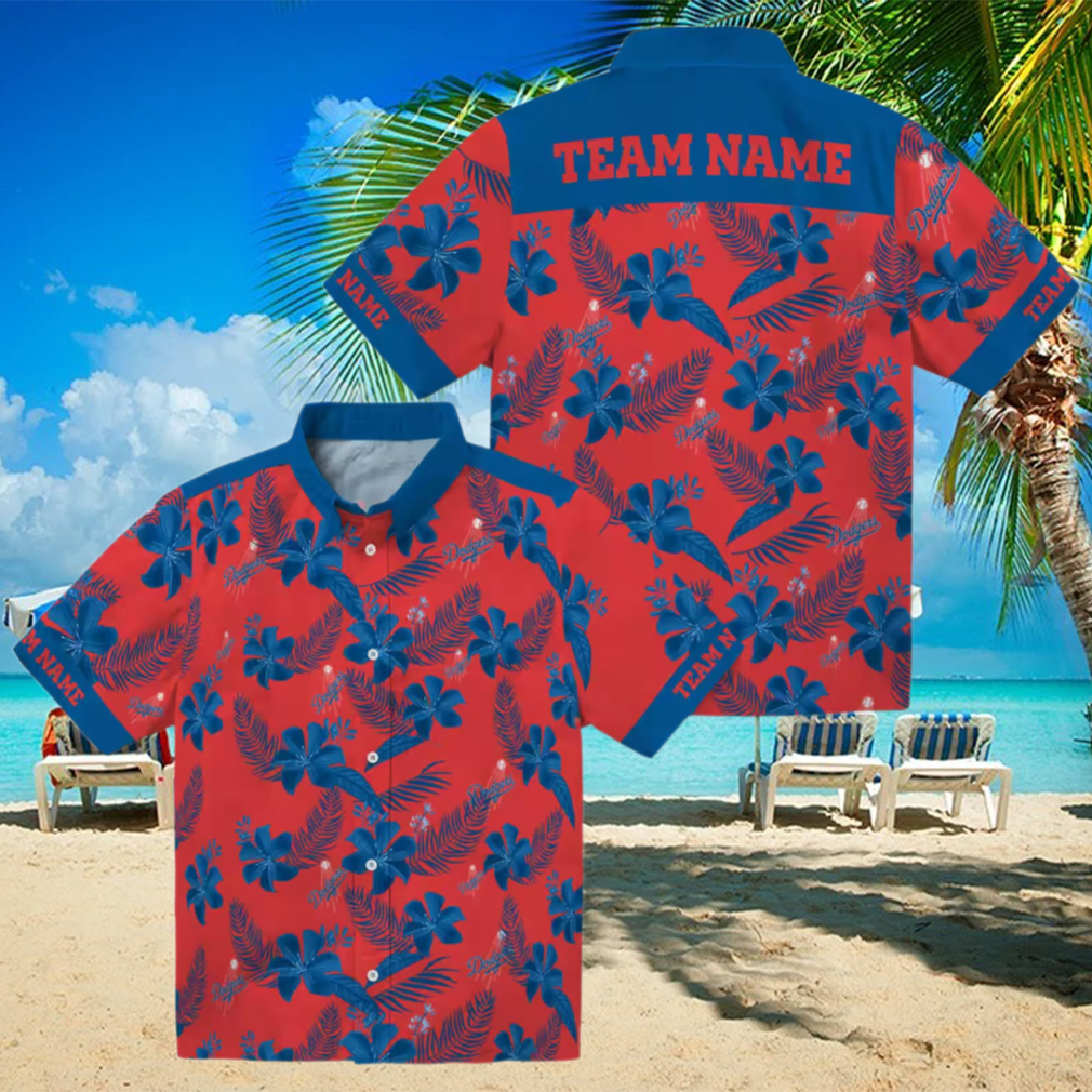 Dodgers Botanical Print Hawaiian Shirt Red MLB Fan Apparel for Summer Vacation Dodgers Botanical Print Hawaiian Shirt Red MLB Fan Apparel for Summer Vacation