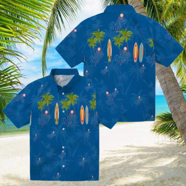 Dodgers Palm Tree Vacation Shirt   Official LA Team Hawaiian Summer Shirt