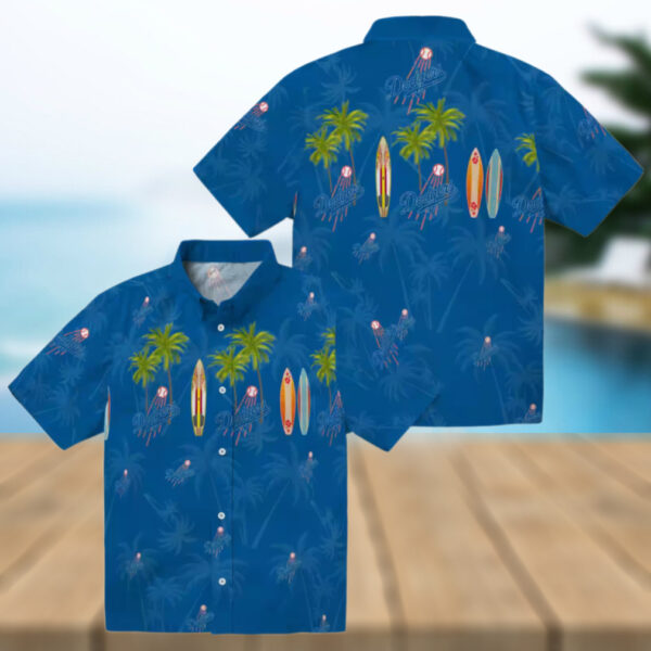 Dodgers Palm Tree Vacation Shirt   Official LA Team Hawaiian Summer Shirt
