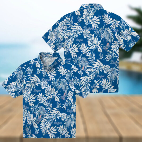 Dodgers Tropical Leaf Hawaiian Shirt   MLB Summer Beach Fan Apparel