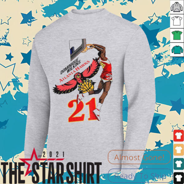 Dominique Wilkins 21 Atlanta Hawks NBA Player Basketball shirt