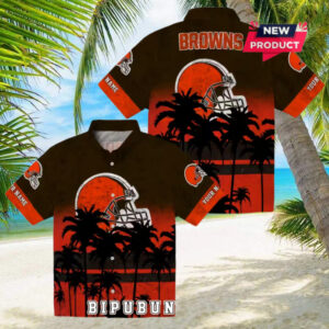 Cleveland Browns Sunset Pattern Hawaiian Shirt