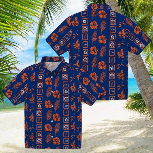 Exclusive New York Mets Floral Hawaiian Shirt   Blue MLB Shirt for Summer Vacation