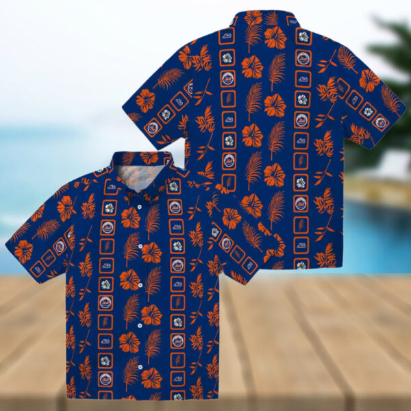Exclusive New York Mets Floral Hawaiian Shirt   Blue MLB Shirt for Summer Vacation