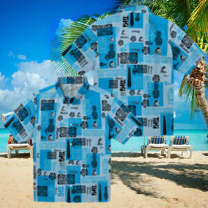 Miami Marlins Blue Floral Hawaiian Shirt   MLB Summer Vacation Outfit