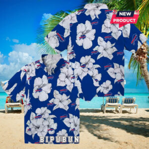 Buffalo Bills Hibiscus Blooms Hawaiian Shirt