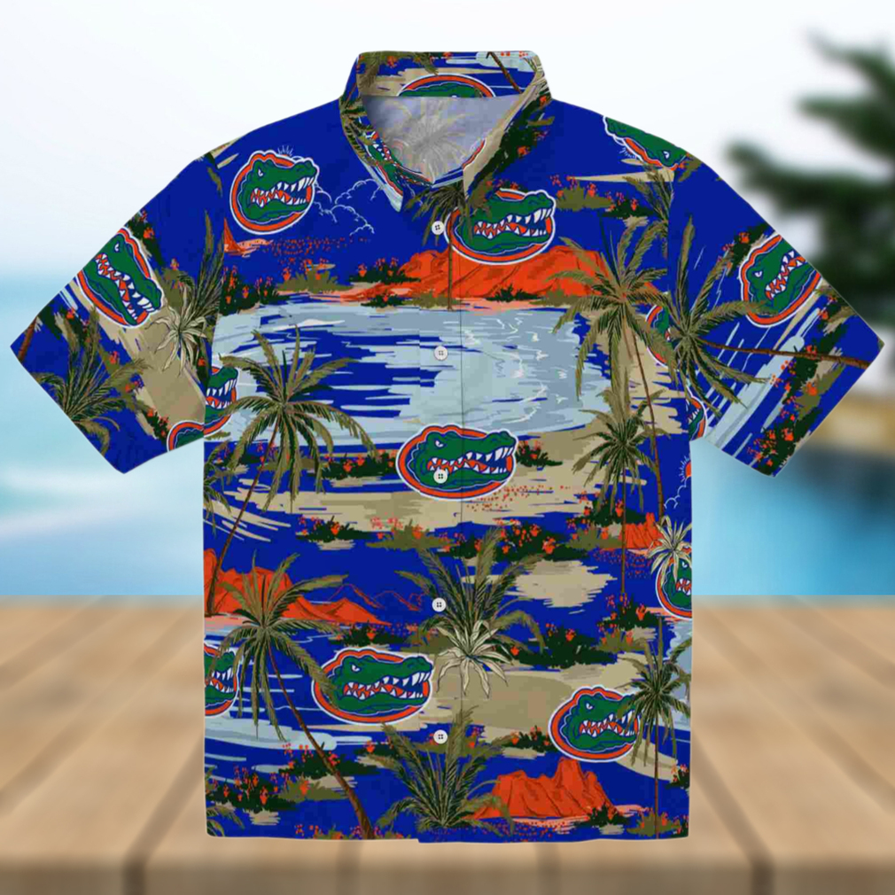Florida Gators Palm Horizon Blue Hawaiian Shirt Florida Gators Palm Horizon Blue Hawaiian Shirt