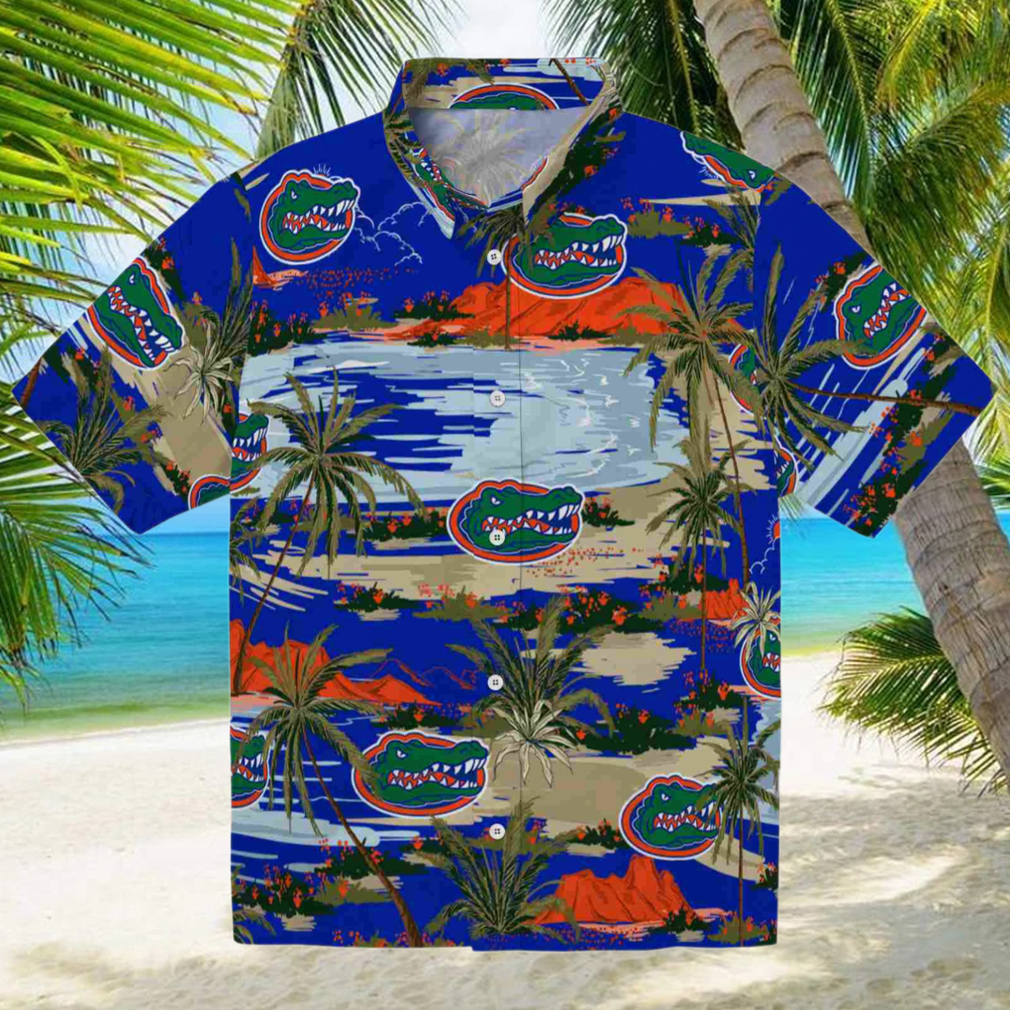 Florida Gators Palm Horizon Blue Hawaiian Shirt Florida Gators Palm Horizon Blue Hawaiian Shirt