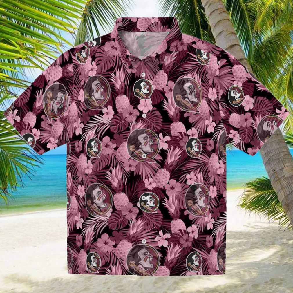 Florida State Seminoles Floral Pineapple Garnet Hawaiian Shirt Florida State Seminoles Floral Pineapple Garnet Hawaiian Shirt