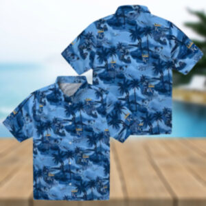 Kansas City Royals MLB Fan Hawaiian Shirt Royal Blue Sunset & Hibiscus Print