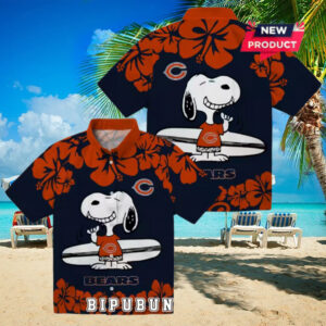 Chicago Bears Snoopy Surf Hawaiian Shirt