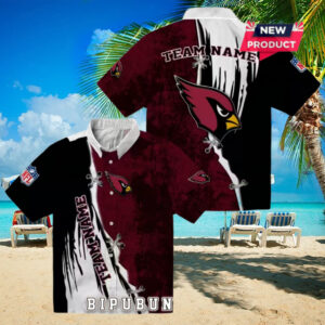 Arizona Cardinals Custom Edgy Streaks Hawaiian Shirt