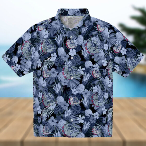 Gonzaga Bulldogs Floral Pineapple Blue Hawaiian Shirt