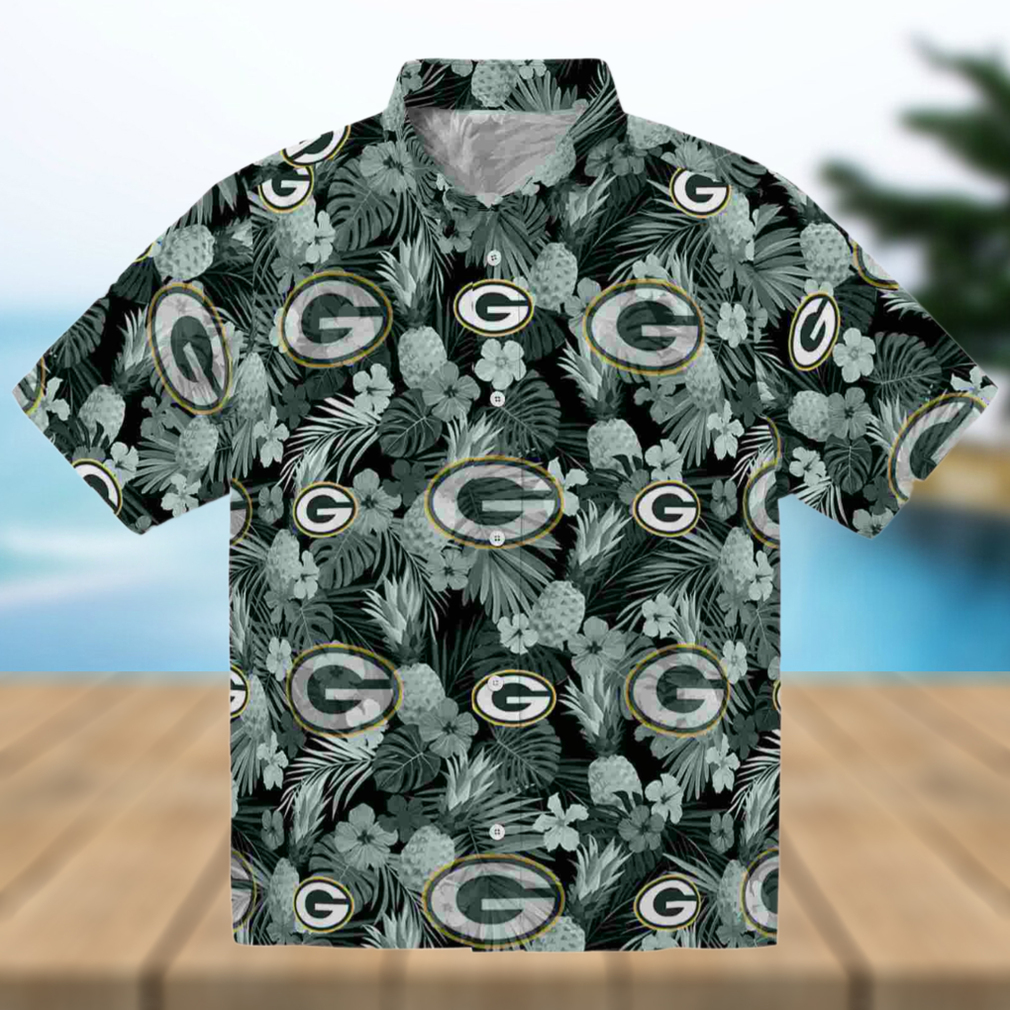 Green Bay Packers Floral Pineapple Green Hawaiian Shirt Green Bay Packers Floral Pineapple Green Hawaiian Shirt
