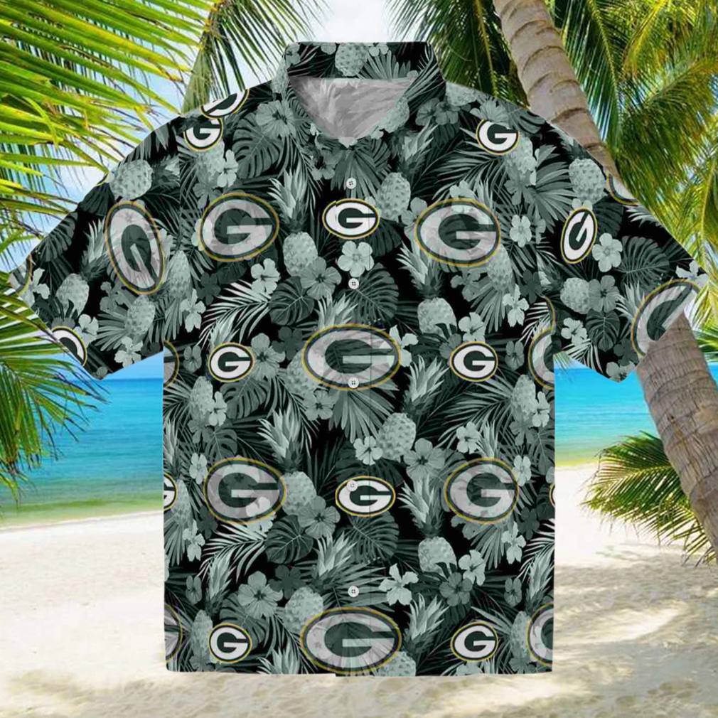 Green Bay Packers Floral Pineapple Green Hawaiian Shirt Green Bay Packers Floral Pineapple Green Hawaiian Shirt