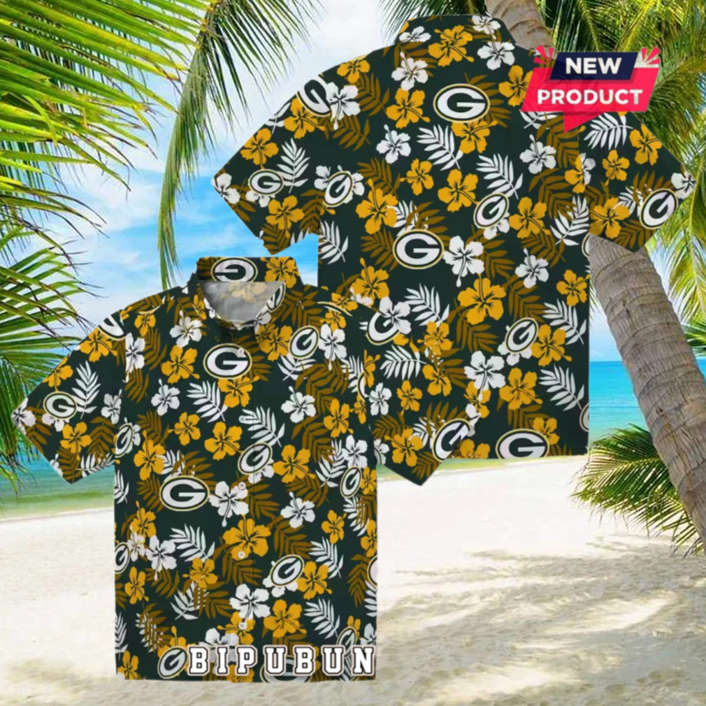 Green Bay Packers Tropical Floral Summer Hawaiian Shirt Green Bay Packers Tropical Floral Summer Hawaiian Shirt