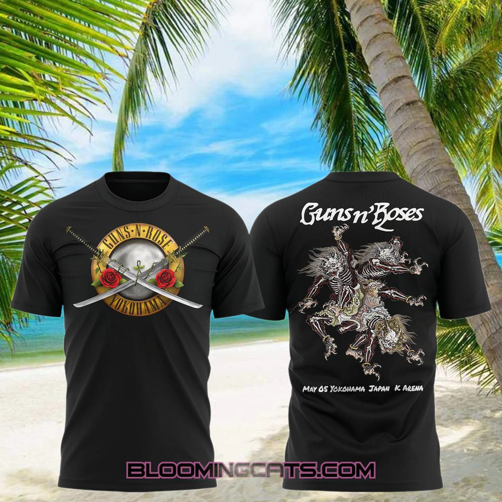 Guns N’ Roses Yokohama Music Concert Black T shirt Guns N’ Roses Yokohama Music Concert Black T shirt