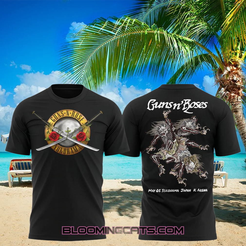 Guns N’ Roses Yokohama Music Concert Black T shirt Guns N’ Roses Yokohama Music Concert Black T shirt