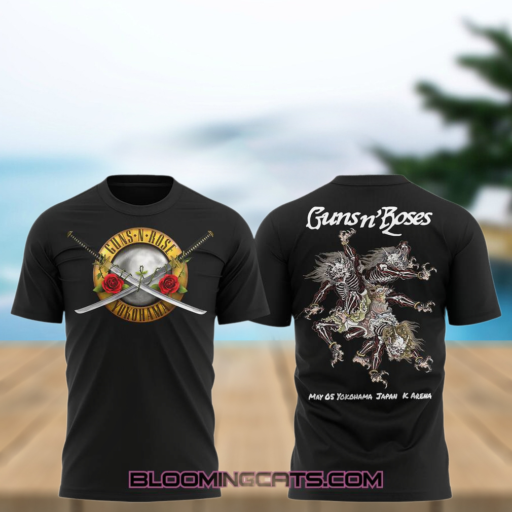 Guns N’ Roses Yokohama Music Concert Black T shirt Guns N’ Roses Yokohama Music Concert Black T shirt