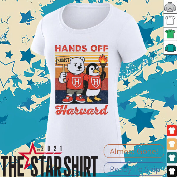 Hands Off Harvard subtle FDT bear and penguin vintage shirt