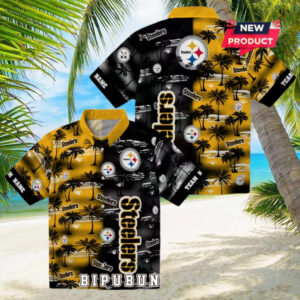 Pittsburgh Steelers Palm Silhouettes Hawaiian Shirt