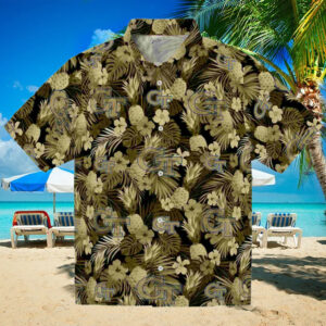 Georgia Tech Yellow Jackets Floral Pineapple Gold Hawaiian Shirt