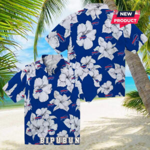 Buffalo Bills Hibiscus Blooms Hawaiian Shirt