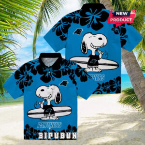 Carolina Panthers Snoopy Surf Hawaiian Shirt