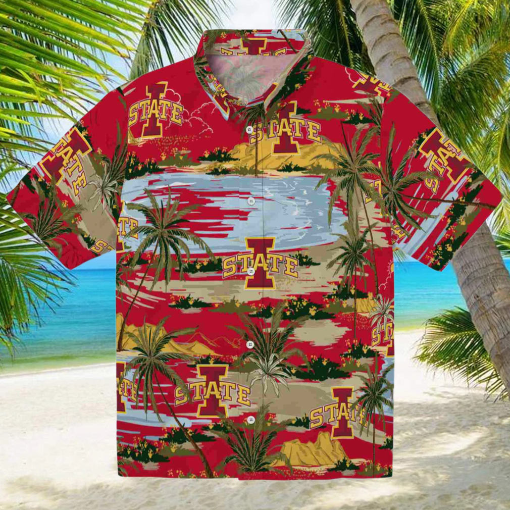 Iowa State Cyclones Palm Horizon Red Hawaiian Shirt Iowa State Cyclones Palm Horizon Red Hawaiian Shirt