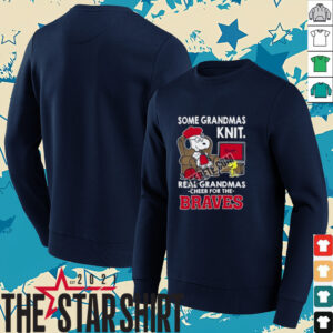 Atlanta Braves Snoopy Grandmas Knit And Woodstock Shirt