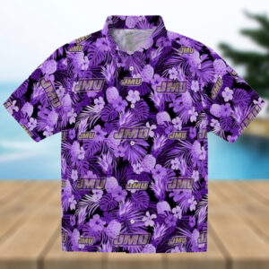 James Madison Dukes Floral Pineapple Purple Hawaiian Shirt