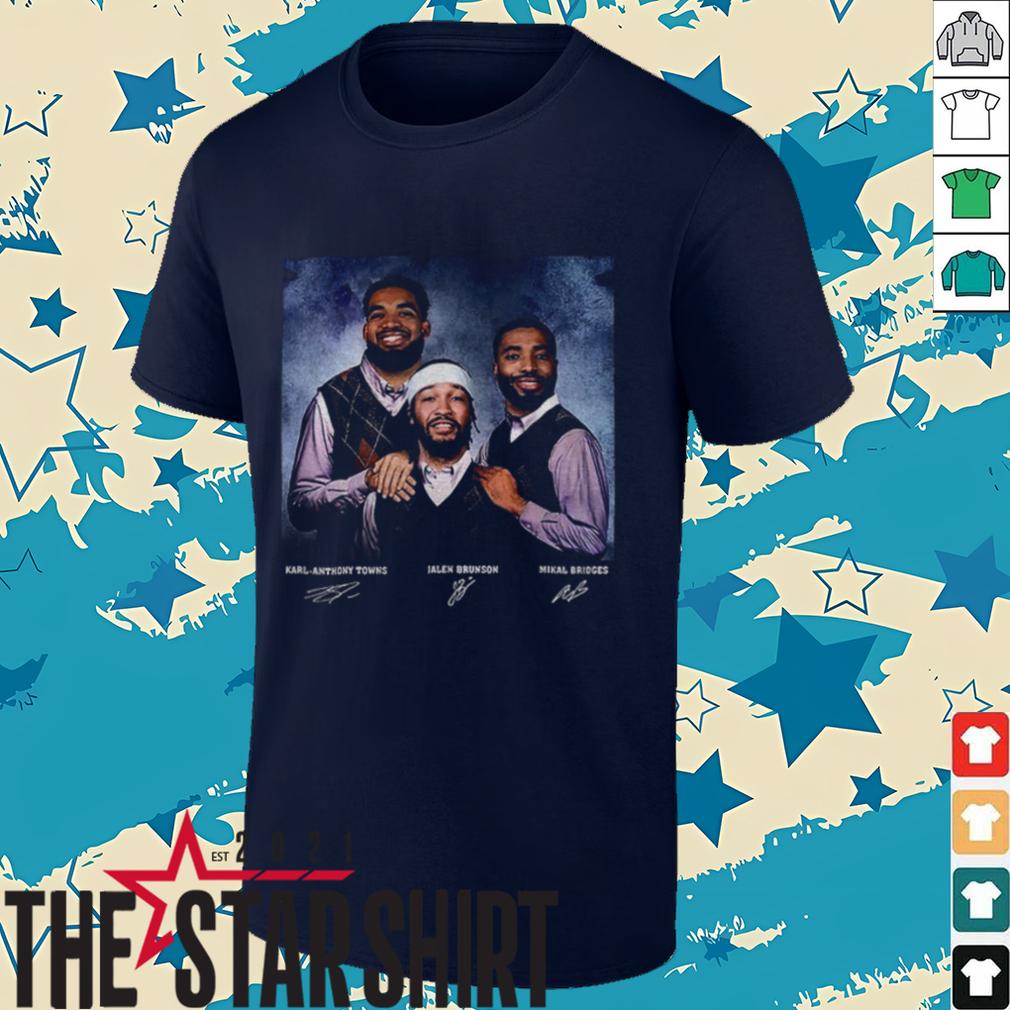 Jalen Brunson Karl Anthony Towns Mikal Bridges Basketball Vintage NBA shirt Jalen Brunson Karl Anthony Towns Mikal Bridges Basketball Vintage NBA shirt