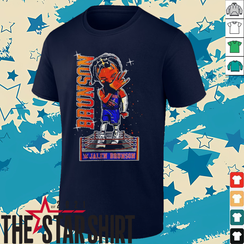 Jalen Brunson WWE cartoon shirt Jalen Brunson WWE cartoon shirt